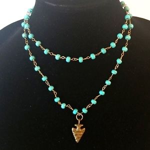 BOHO Style Turquoise Arrowhead Multi Necklace